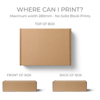 Custom Printed One Piece Postage & Mailing Box 60mm Cube - Kraft Brown (Digital)