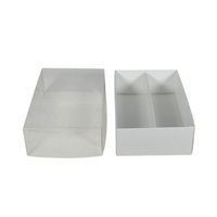 12 Macaron Box with Clear Lid - Smooth White Paperboard (Base, Insert & Lid)
