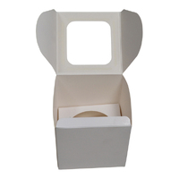 Budget 1 Cupcake Box with removable insert - Smooth White Paperboard (285gsm)