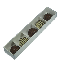 5 Pack Chocolate Box - Smooth White Paperboard (285gsm) (Base, Insert & Clear Lid)