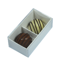 CUSTOM FULL COLOUR PRINTED (CMYK) 2 Pack Chocolate Box with Clear Lid - Paperboard (Base, Insert & Clear Lid)
