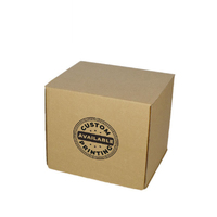 Custom Printed One Piece Postage & Mailing Box 100mm Cube - Kraft Brown (Digital)