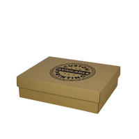 Custom Printed On Lid - Two Piece Rectangle Cardboard Gift Box (Base & Lid) - Kraft Brown (Digital)