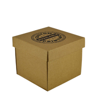Custom Printed On Lid - Two Piece Square Cardboard Gift Box 19277 (Base & Lid) - Kraft Brown (Digital)