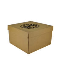 Custom Printed On Lid - Two Piece Square Cardboard Gift Box 19279 (Base & Lid) - Kraft Brown (Digital)