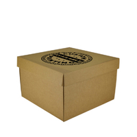 Custom Printed On Lid - Two Piece Square Cardboard Gift Box 19280 (Base & Lid) - Kraft Brown (Digital)