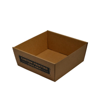 Custom Printed 80mm High Large Square Catering Tray - Kraft Brown with optional clear lid (Lid purchased separately)