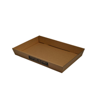 Custom Printed 50mm High Medium Rectangle Catering Tray - Kraft Brown with optional clear lid (Digital)