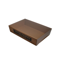 Custom Printed 80mm High Medium Rectangle Catering Tray - Kraft Brown with optional clear lid (Digital)