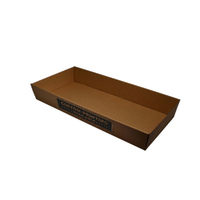 Custom Printed 80mm High Large Rectangle Catering Tray - Kraft Brown with optional clear lid (Lid purchased separately)