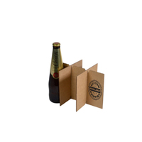 Custom Printed 6 Beer Bottle Divider Insert for the 6 Beer Bottle Box (700-24683) Kraft Brown (Digital)