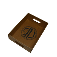 Custom Printed Small Gourmet Hamper Display Tray With Hand Holds 25163 - Kraft Brown (Digital)