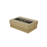 Custom Printed On Lid - Two Piece Corrugated Shoe Box (Base & Lid) - 100mm High - Kraft Brown (Digital)
