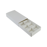 8 Pack Chocolate Box (Slide over cover) - Smooth White Paperboard 