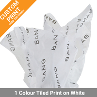 Custom Printed Tissue Paper - 1 Colour Tile Print on White Tissue Paper