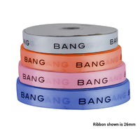 Double Sided Satin Ribbon - One Colour Custom Print (Single Sided) on 90m roll