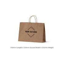 CUSTOM PRINTED Paper Bag Brown Small Boutique with Twisted Paper Loop - Print Anywhere on Outside
