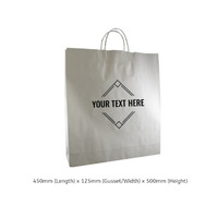 CUSTOM PRINTED White Kraft Paper Gift Bag Large with Twisted Paper Handles - Print Anywhere on Outside