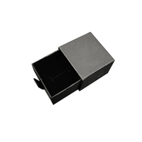 Tiny Square 49mm Drawer Rigid Jewellery Box - Ring & Pendant (Sleeve, Base & Removable Insert) - Black (MTO)