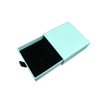 Small Square 70mm Drawer Rigid Jewellery Box - Ring & Pendant (Sleeve, Base & Removable Insert) - Pearl Teal (MTO)