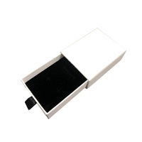 Small Square 70mm Drawer Rigid Jewellery Box - Ring & Pendant (Sleeve, Base & Removable Insert) - Matt White (MTO)