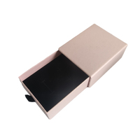 Medium Square 80mm Drawer Rigid Jewellery Box - Ring & Pendant (Sleeve, Base & Removable Insert) - Pearl Pink (MTO)