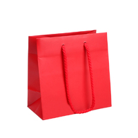 Petite Red Matte Laminated Paper Carry Bags (200PK)